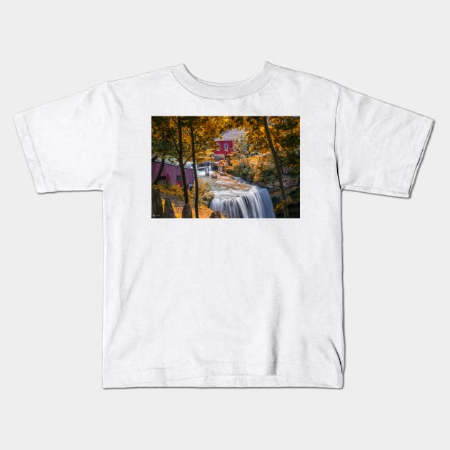 Morning Star Mill Fall Kids T-Shirt by Robert Alsop